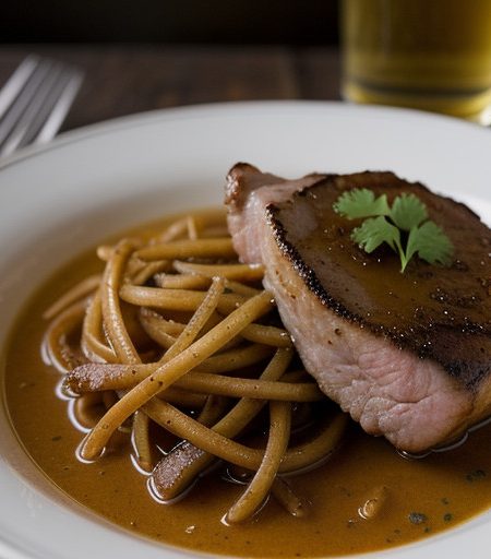 Schweinekotelett in Zweibelsosse (Pork Chops/Onion Sauce recipe image