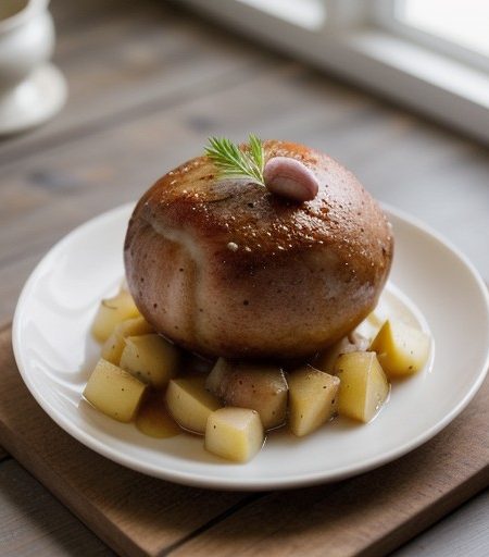 Schweines Mit Bodabire and Aepfel recipe image