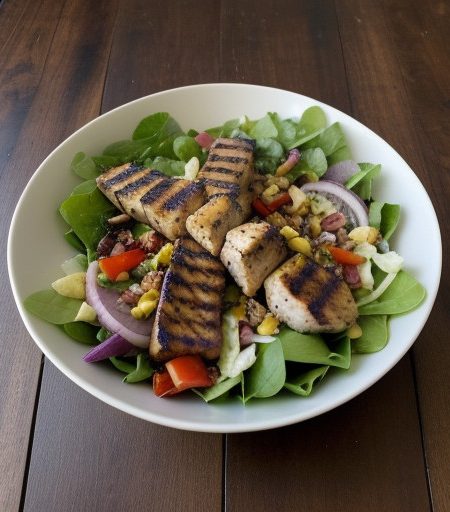 Scott Campbell's Grilled Chicken Kabob Salad - Country Li recipe image