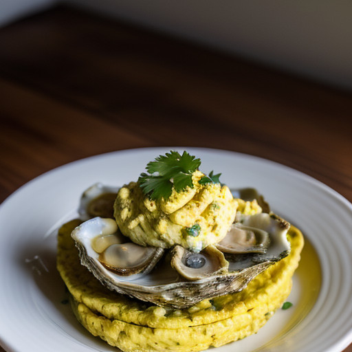 Scrambled Eggs With Fresh Oysters & Chiles recipe image