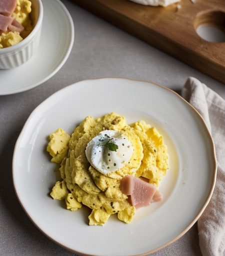 Scrambled Eggs With Ham recipe image