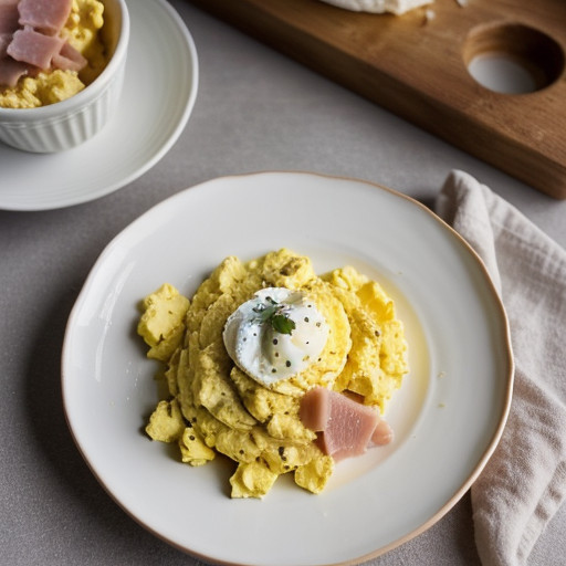 Scrambled Eggs With Ham recipe image