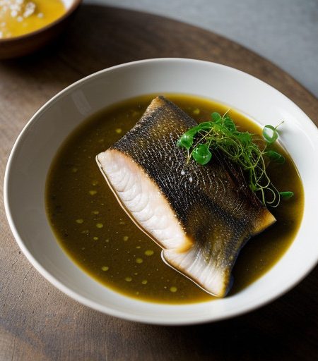 Sea Bass With Watercress Sauce recipe image
