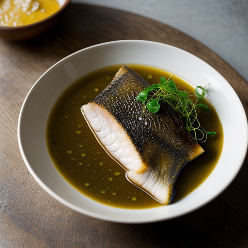 Sea Bass With Watercress Sauce recipe image