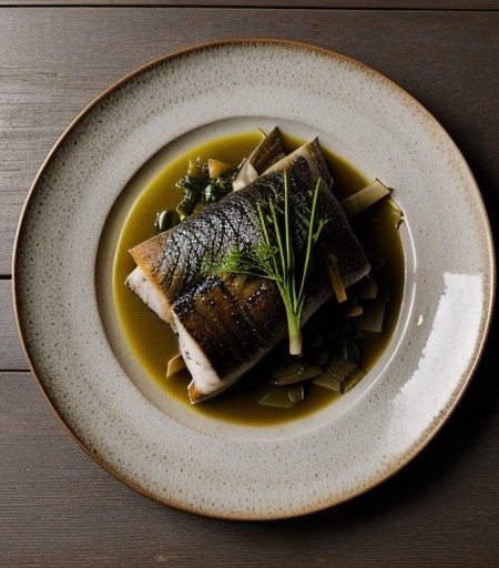 Sea Bass and Leeks recipe image