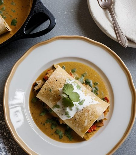 Seafood Enchiladas With Cream & Tomatillo S recipe image