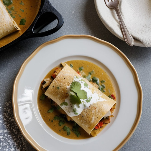 Seafood Enchiladas With Cream & Tomatillo S recipe image