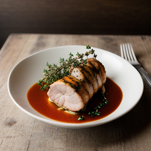 Seafood Stuffed Pork Tenderloin With Shrimp Sauce recipe image