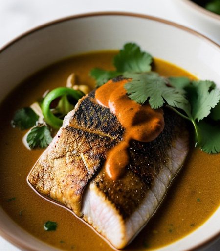 Seared Red Snapper W/Thai Curry Sauce recipe image