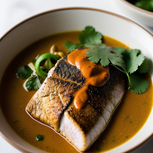 Seared Red Snapper W/Thai Curry Sauce recipe image