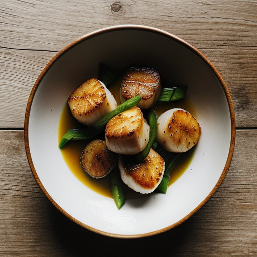 Seared Scallops With Cucumber-Pepper Relish recipe image