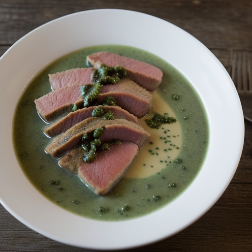 Seared Tuna Steaks W/ Green Peppercorn Sauce recipe image