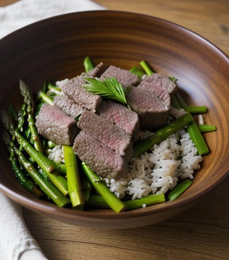 Sesame Beef and Asparagus Salad recipe image