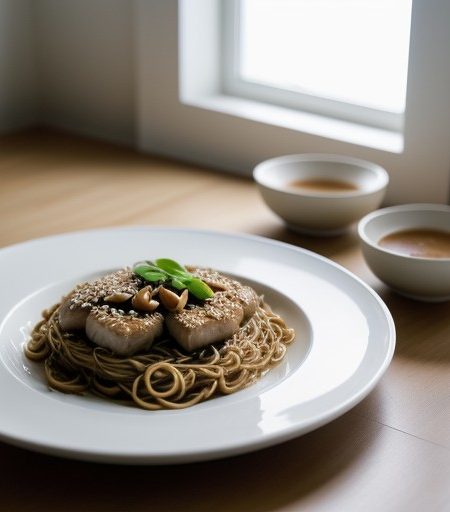 Sesame Chicken With Peanut Noodles recipe image