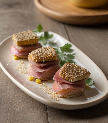 Sesame, Ham and Cheese Bites recipe image