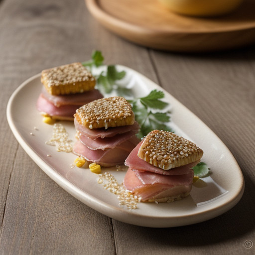 Sesame, Ham and Cheese Bites recipe image