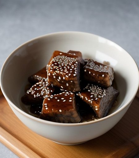 Sesame Pork Tidbits With Sweet and Sour Sauce recipe image