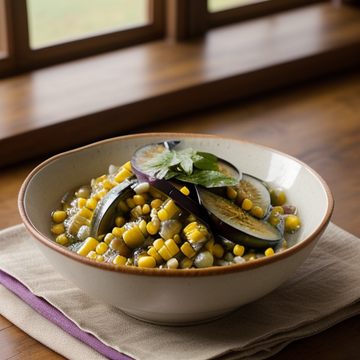 Sesame-Scented Corn and Eggplant Salad - Country Living recipe image