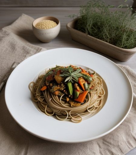 Sesame-Soy Pasta & Vegetables recipe image