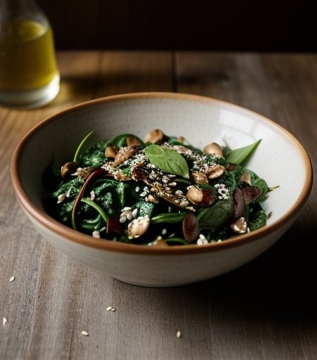 Sesame Spinach Salad recipe image