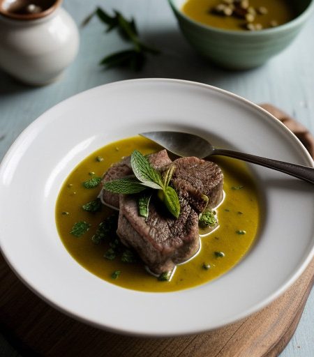 Shakreeyeh (Lamb in Minty Yoghurt Sauce recipe image