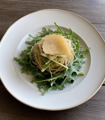 Shaved Celery Root With Arugula, Parmigiano and Truffles recipe image