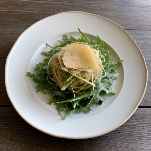 Shaved Celery Root With Arugula, Parmigiano and Truffles recipe image