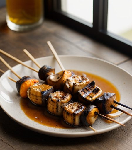 Shellfish Skewers With Equatorial Glazing And recipe image