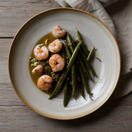 Shells With Shrimp & Green Beans in Garlic recipe image