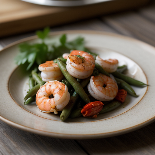 Shells With Shrimp and Green Beans in Garlic Oil recipe image
