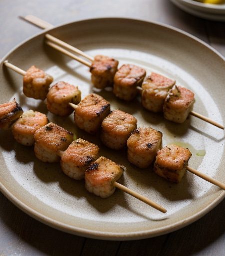 Shrimp~ Chicken~ & Pinapple Kebabs recipe image