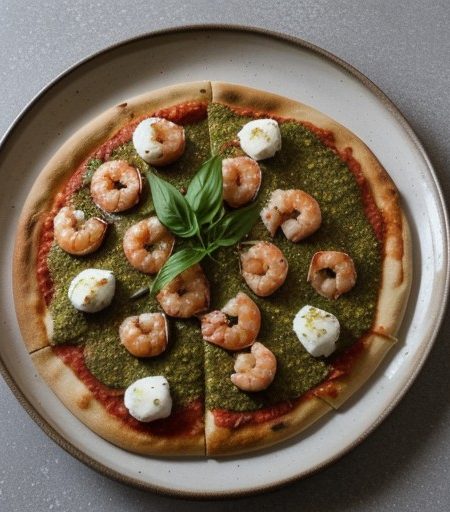 Shrimp Pesto Pizza recipe image