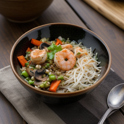 Shrimp Sauce Mixed Vegetables and Shredded Chicken recipe image