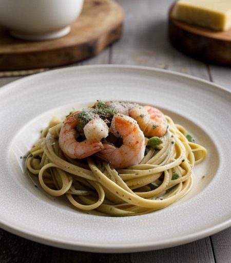 Shrimp Scampi Over Linguini recipe image