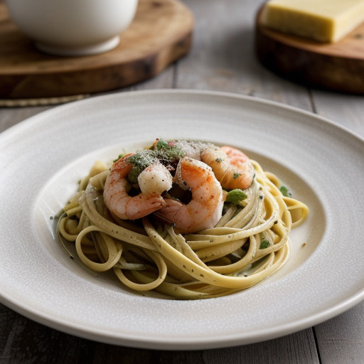 Shrimp Scampi Over Linguini recipe image