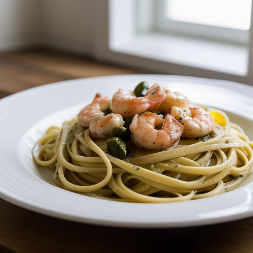 Shrimp Scampi Over Linguini recipe image