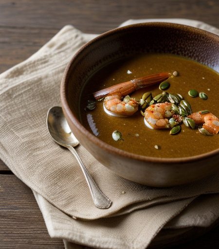 Shrimp With Pumpkin Seed Sauce recipe image
