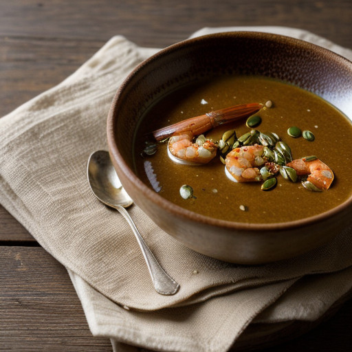 Shrimp With Pumpkin Seed Sauce recipe image