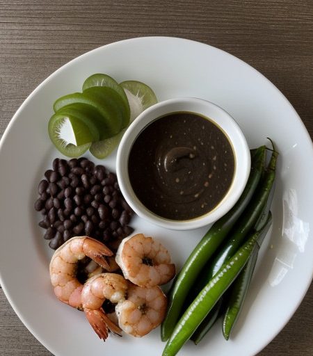 Shrimp With Spicy Black Bean Spread recipe image