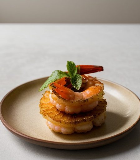 Shrimp With Sweet Red Pepper and Cucumber recipe image