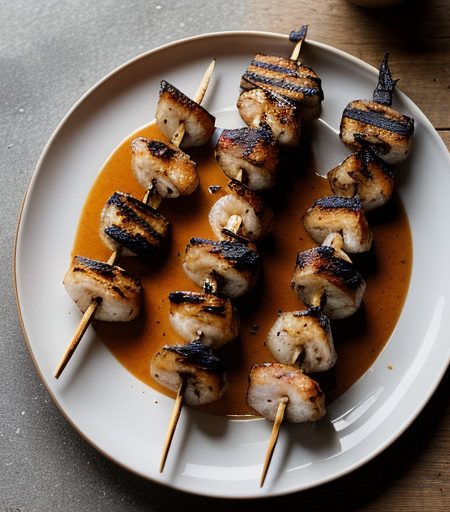 Shrimp and Chicken Skewers With Wild Rice recipe image