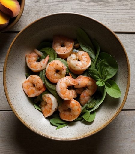 Shrimp and Peach Salad - Country Cooking recipe image