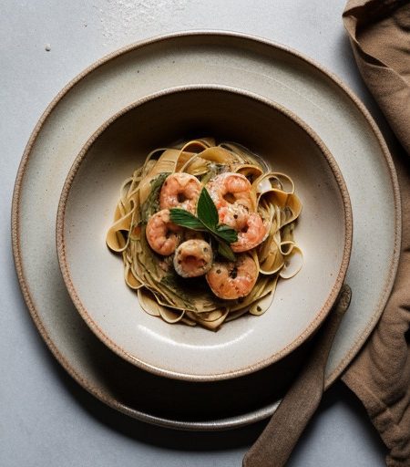 Shrimp in Champagne Sauce With Pasta Ii recipe image