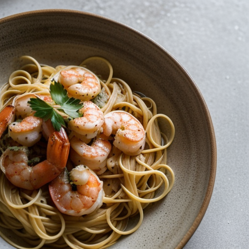 Shrimp in Champagne Sauce With Pasta recipe image