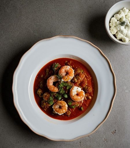 Shrimp in Greek Tomato Sauce With Feta recipe image