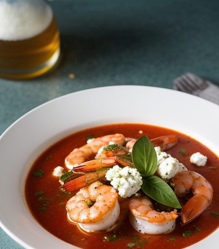 Shrimp in Greek Tomato Sauce With Feta recipe image