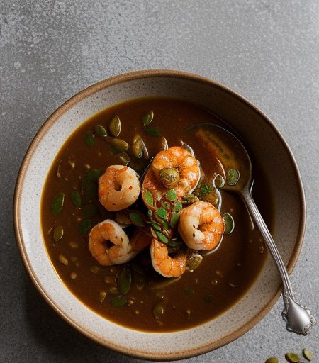 Shrimp in Pumpkin Seed Sauce recipe image