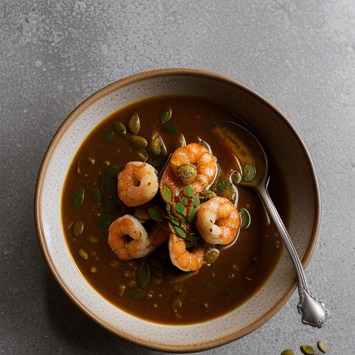 Shrimp in Pumpkin Seed Sauce recipe image