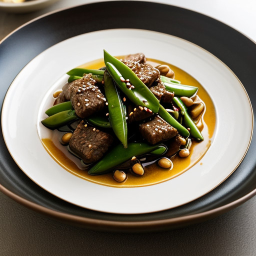 Sichuan Beef & Snow Peas Stir-Fry recipe image