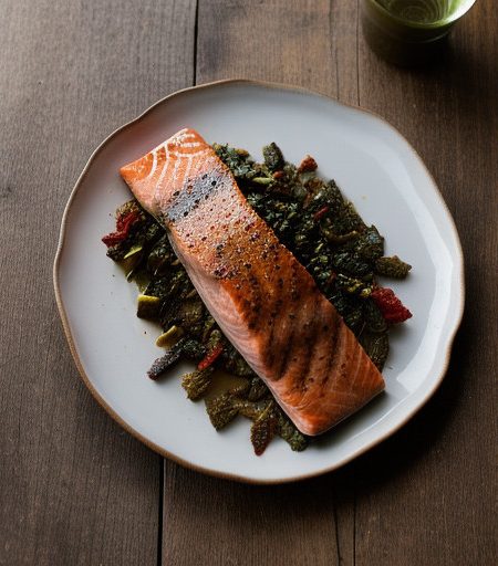 Simply Salmon W/Sun-Dried Tomato~ Olive & Gar recipe image